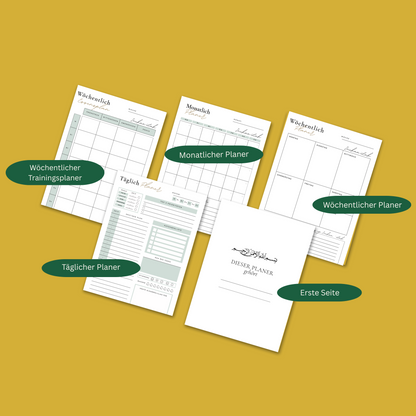 ISLAMISCHER DIGITAL PLANNER + GRATIS: Kinder-Tracker & 130 Cliparts (29€ Wert)